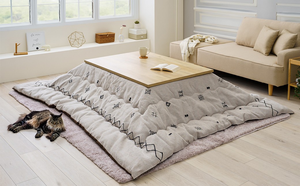 軽くてあったか ハピネスコタツ掛布団 200cm×250cm IV（アイボリー）