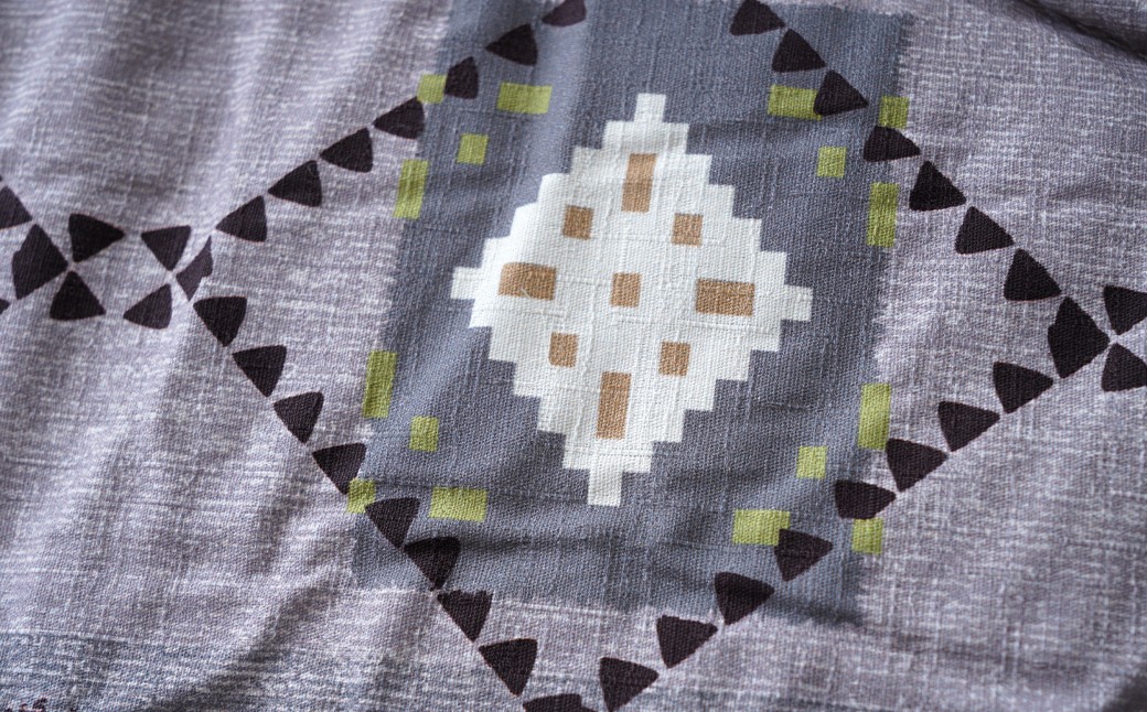 手織り風ギャベデザイン アムルこたつ掛布団 205cm×285cm GY（グレー）