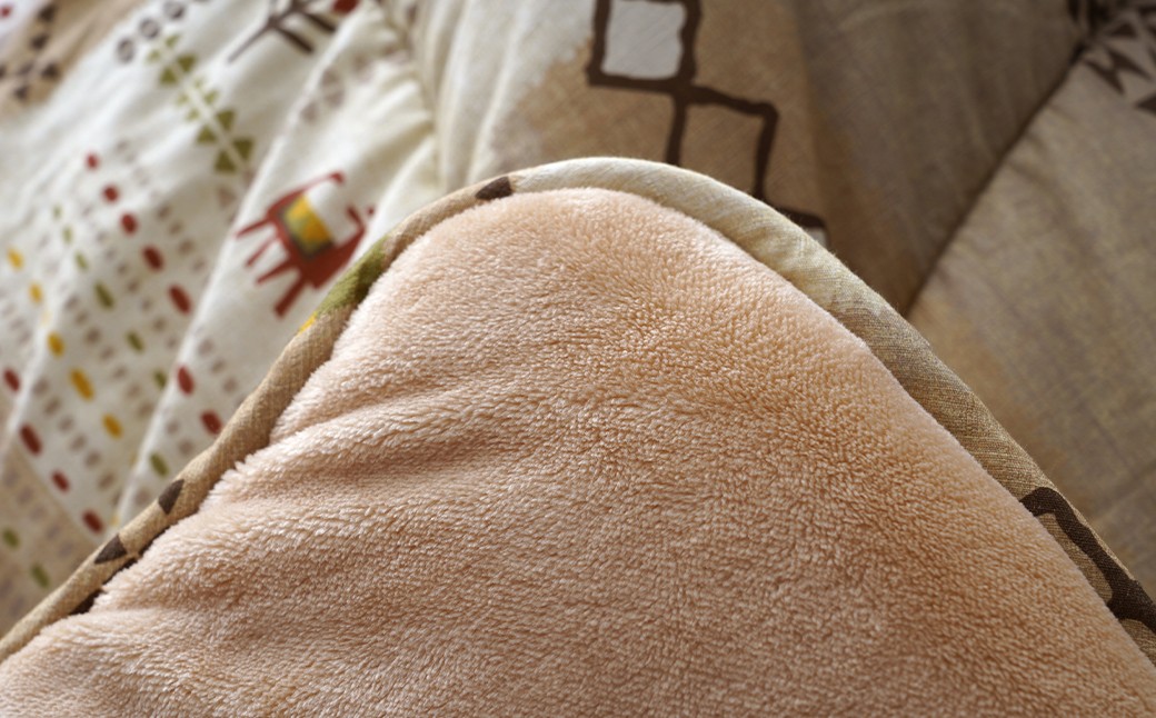 手織り風ギャベデザイン アムルこたつ掛布団 205cm×285cm BE（ベージュ）