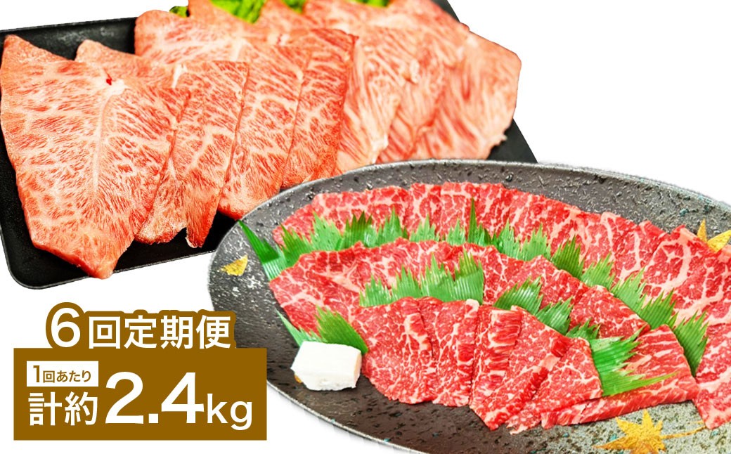 【6カ月定期便】 【赤身 VS ミスジ 食べ比べ！】 おおいた和牛 赤身焼肉・ミスジ焼肉 約2.4kg×6回 計約14.4kg