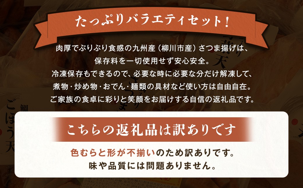 さつま揚げ 4種 計約800g(各1パック×4種)&「チャンポン焼きそばの具(100g)」のバラエティセット