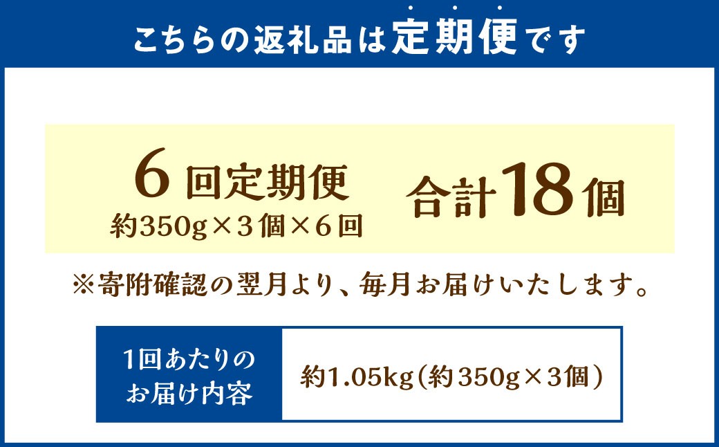 【6回定期便】北海道フロマージュ（プレーン） 約1.05kg（約350g×3個）