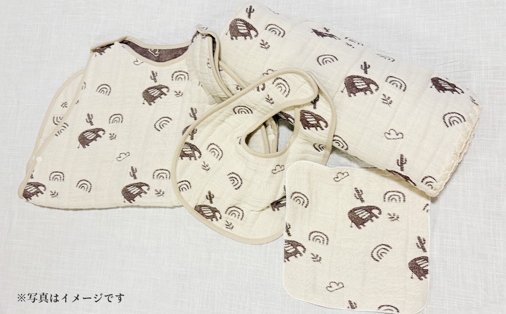 6重ガーゼ織ケット×2枚（ベージュ・ネイビー）