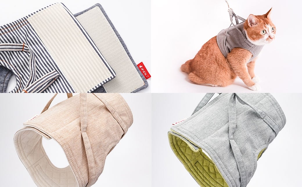 ぽぽねこ 猫に優しいベスト型ハーネス・リード付き