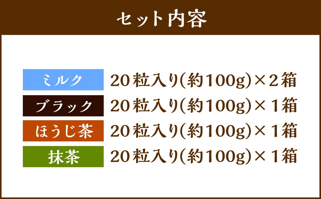 【5回定期便】 《冷凍》 北海道生チョコレート 4種 セット 5箱×5回 合計25箱