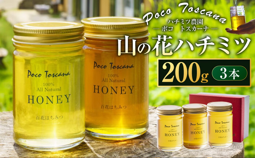 山の花 ハチミツ 200g瓶×3本セット 合計600g