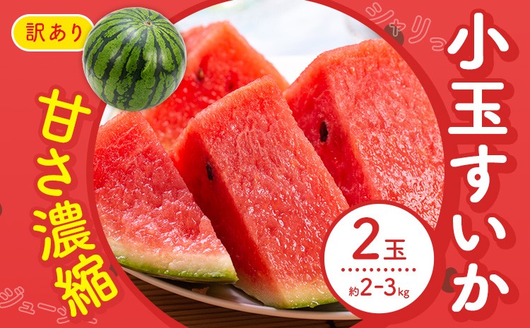 訳あり 小玉すいか 2玉  約2～3kg