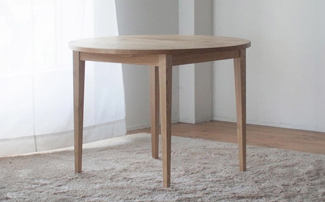 くりの丸いダイニング （直径110cm・国産栗材・ウレタン塗装） ダイニングテーブル 食事