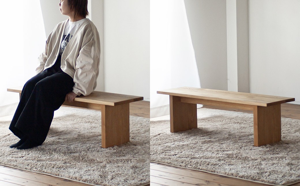 くりのベンチ （幅70cm・国産栗材） ※テーブル幅120cm用