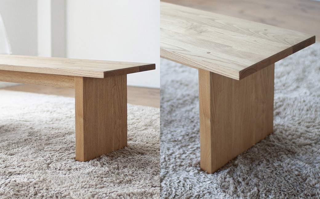 くりのベンチ （幅110cm・国産栗材） ※テーブル幅160cm用