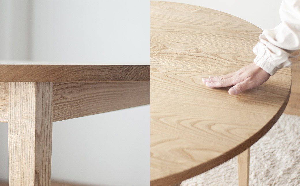 くりの丸いダイニング （直径110cm・国産栗材・ウレタン塗装） ダイニングテーブル 食事