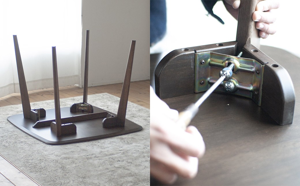 ウォルナット材のスクエアダイニング（90cm） 正方形 四角 90cm角 天然突板