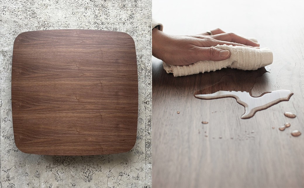 ウォルナット材のスクエアダイニング（90cm） 正方形 四角 90cm角 天然突板