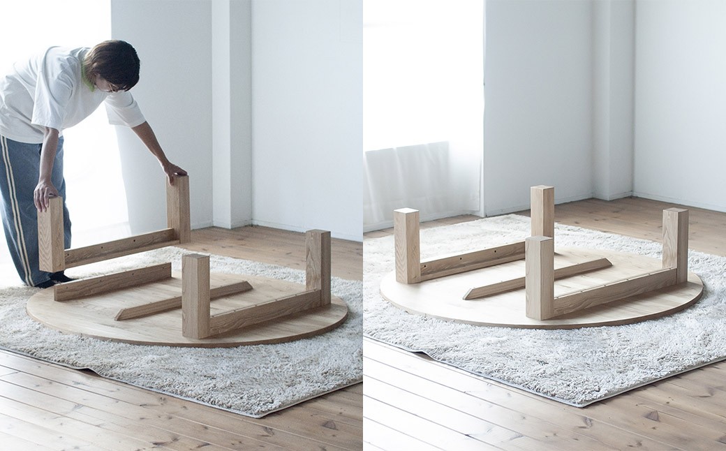 くりのちゃぶ台 （直径130cm・国産栗材・オイル塗装）