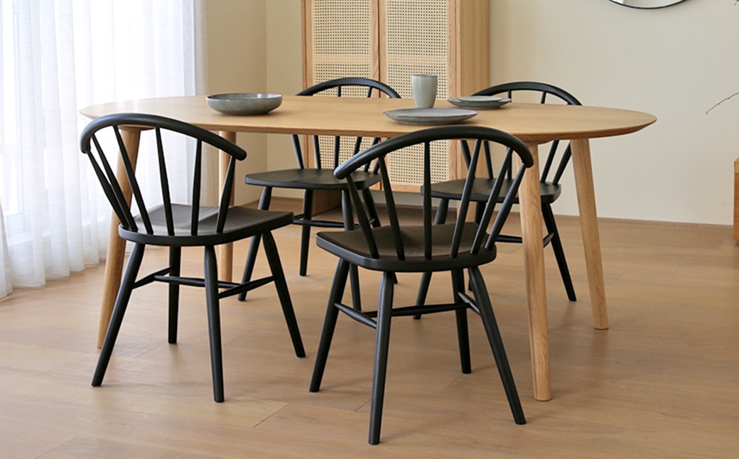 高野木工 UN CHAIR アンチェア オーク黒塗装【5年保証】