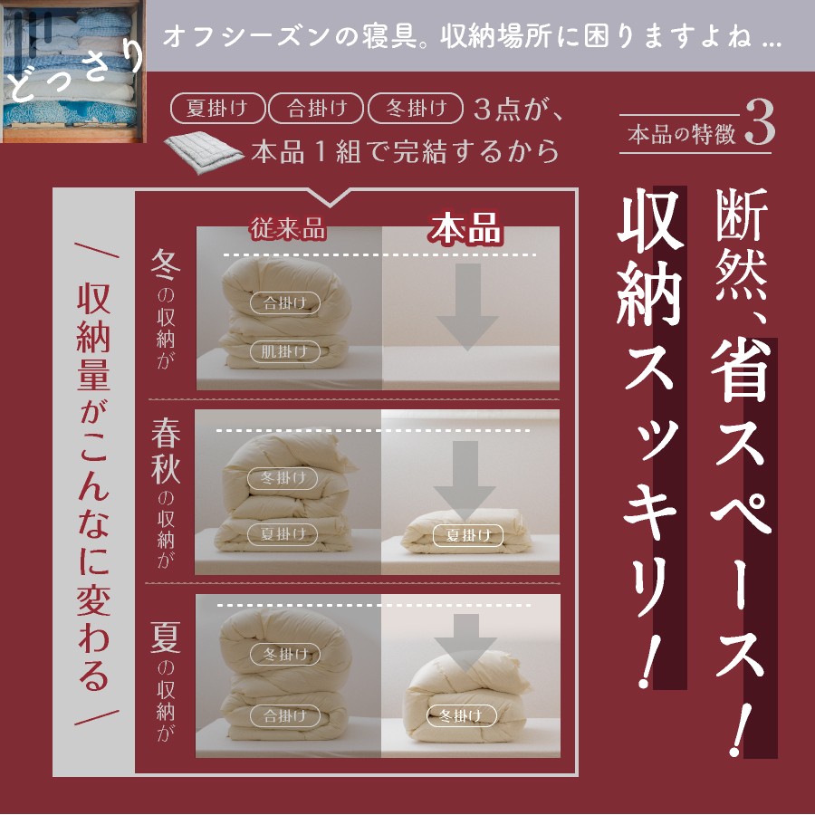 【オールシーズン対応】洗える 2枚合わせ羽毛布団 シングル ホワイトダックダウン85%（10+03）通年 羽毛 掛けふとん 寝具