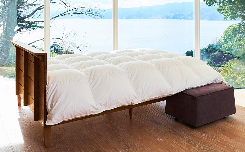 純日本製羽毛布団ダブル ／ 春秋用 （合掛け布団） ／ 和雲アイダーモデル