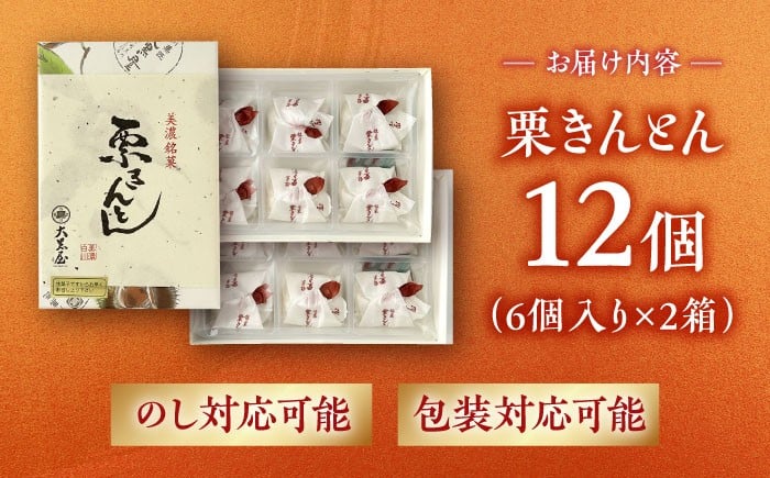 栗きんとん 12個入り(6個×2箱)栗 くり くりきんとん 和菓子 栗きんとん スイーツ 秋 季節限定 銘菓 ご当地 岐阜 白川