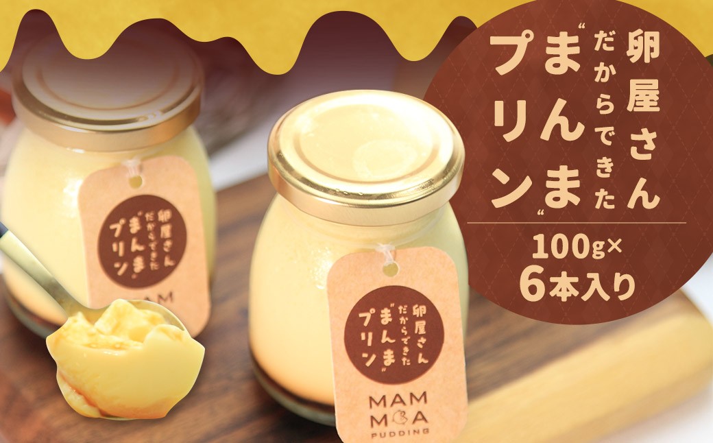 卵屋さんだからできた”まんま”プリン（100g）×6本入りセット