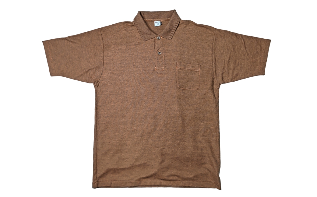 倉敷染　272SD半袖ポロシャツ昇り鯉刺繍調プリント入　ブラウン