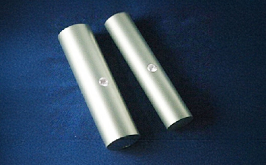 カラーストーン付 きブラストチタン印鑑 2本セット