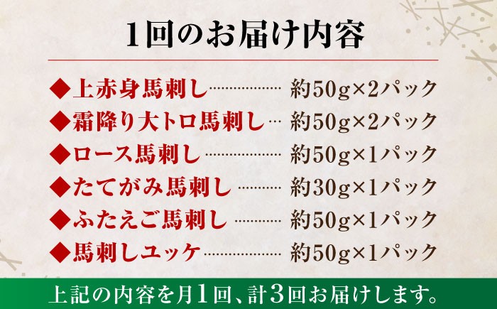 国産 熊本 馬刺し 食べ比べ セット 上赤身 霜降り 大トロ フタエゴ たてがみ ロース ユッケ タレ付き 冷凍 おつまみ 晩酌
