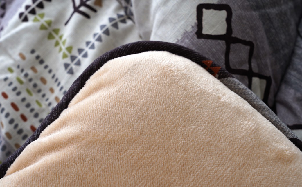 手織り風ギャベデザイン アムルこたつ布団 掛敷セット 205cm×245cm GY（グレー）