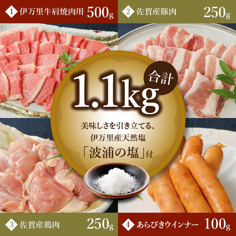 伊万里牛肩焼肉用500g