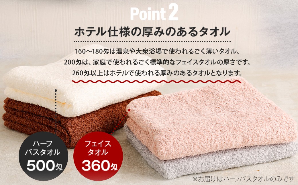 ＜選べるカラー＞ 泉州タオル ホテルスタイル タオルセット ｜ ハーフバスタオル 3枚 （モカ）