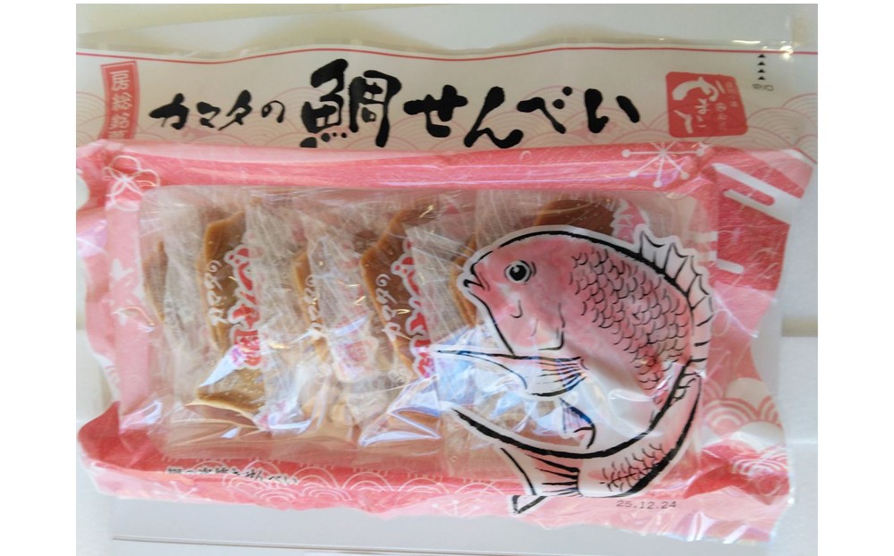 「鯛せんべい」は鎌田製菓(有)製造の商品です。