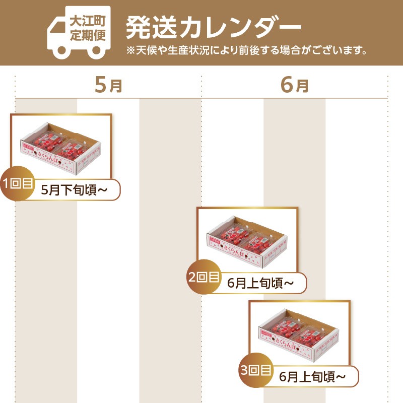 山形さくらんぼ ３種食べ比べ定期便【定期便全３回】 