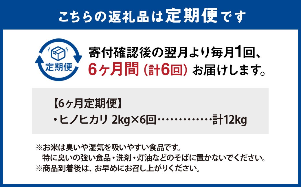 【6ヶ月定期便】【令和7年産】たとみ農園のお米ヒノヒカリ 2kg