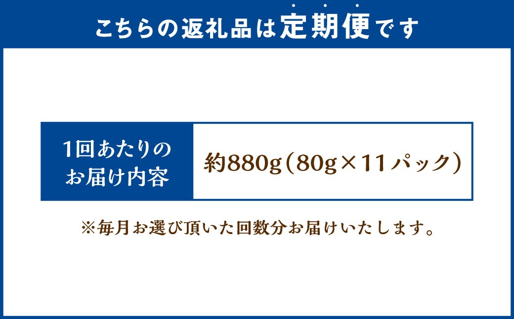 【 12回 定期便 】 天然 鉢鮪 漬け丼の具 880g （80g×11パック）