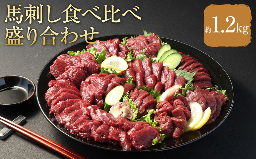 【 フジチク ふじ馬刺し 】馬刺し 食べ比べ盛り合わせ （7〜8人前） 上赤身 約400g ロース 約400g ヒレ 約400g