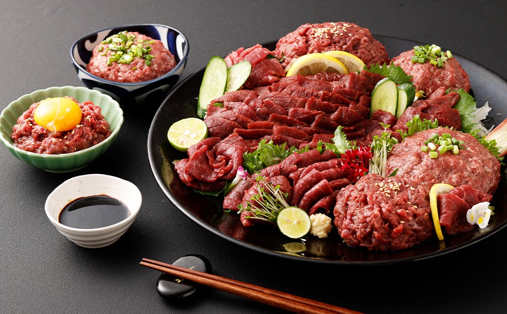 【フジチク ふじ馬刺し】おつまみ馬刺しセット8人前 各約400g （赤身スライス 、 ユッケ 、 ネギトロ ）