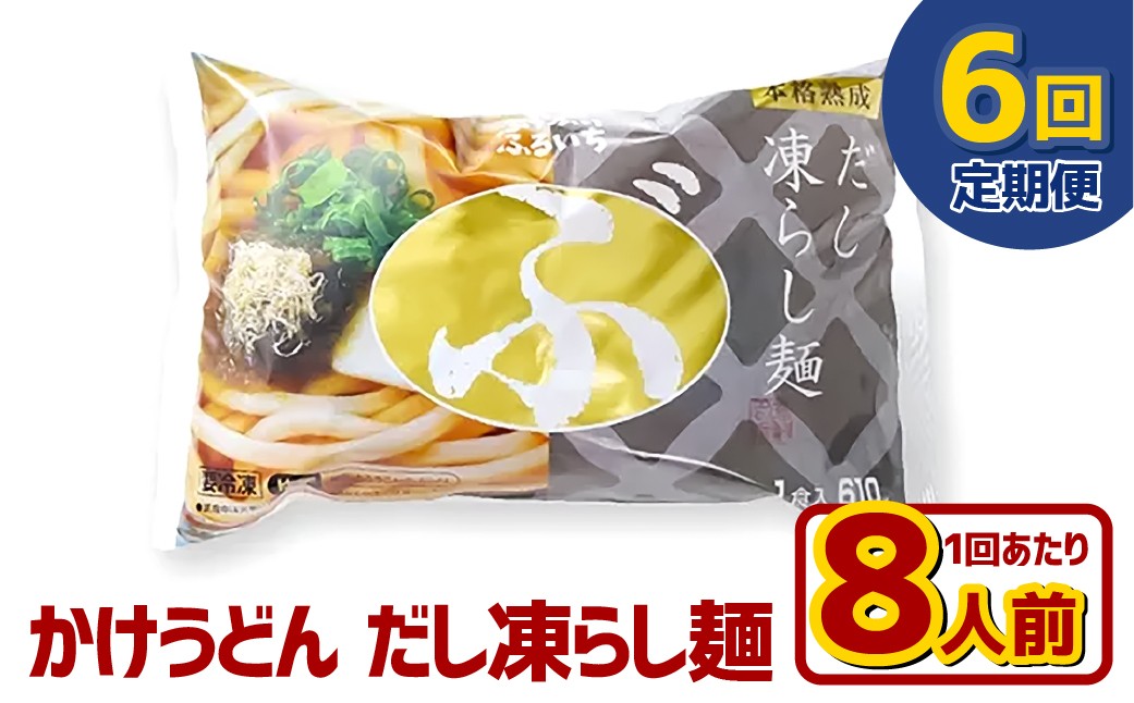 【6ヶ月定期便】かけうどん だし凍らし麺 8人前×6回