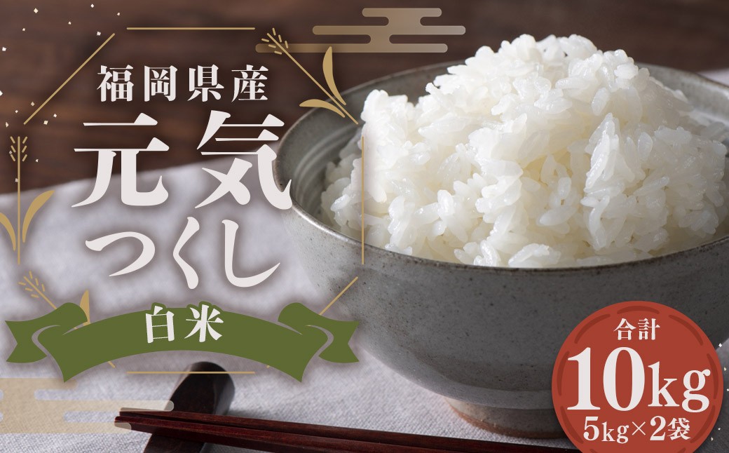 福岡県産【特A】評価のお米「元気つくし」5kg×2袋 計10kg ［白米］