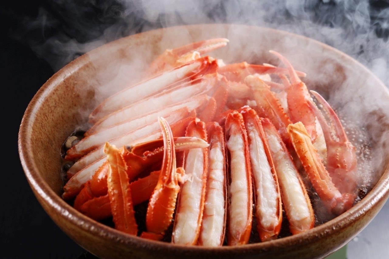 蒸しガニでどうぞ。