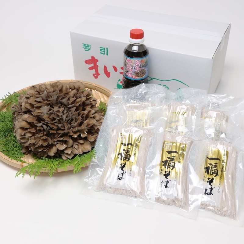 一福そばと生舞茸、舞茸めんつゆセット