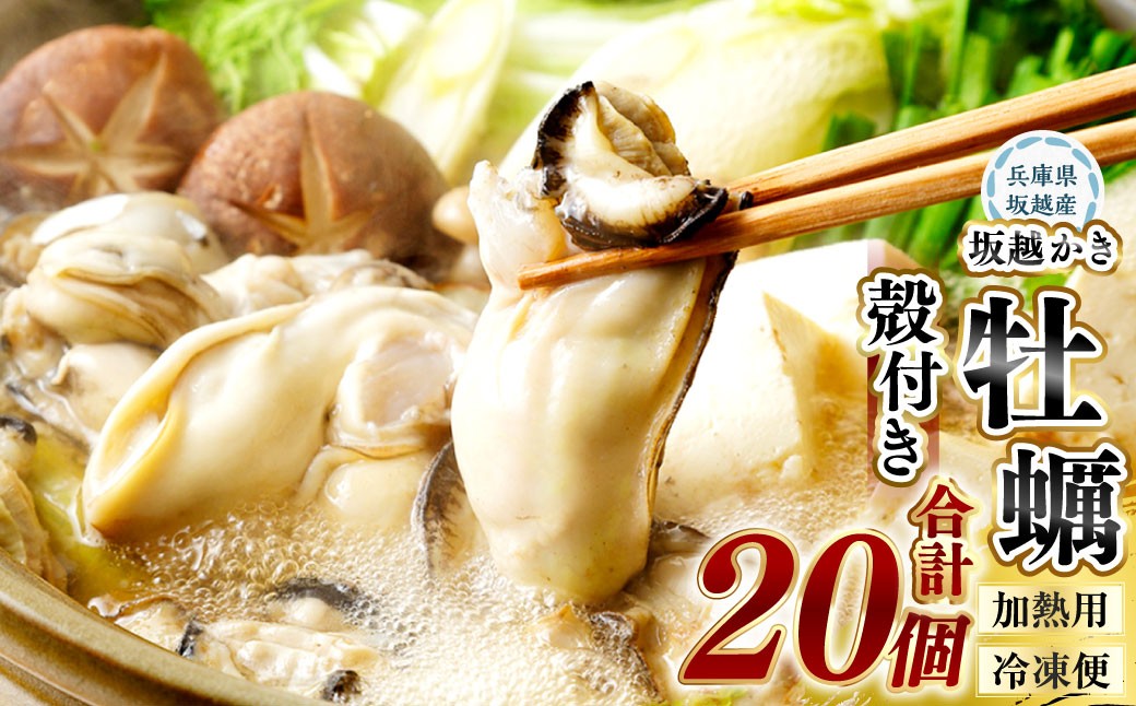 牡蠣 坂越かき 【冷凍】 殻付き 20個（加熱用）
