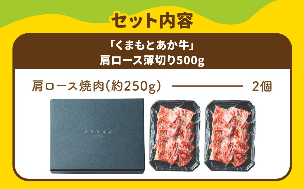 スザンヌ厳選！「くまもとあか牛」肩ロース焼肉500g