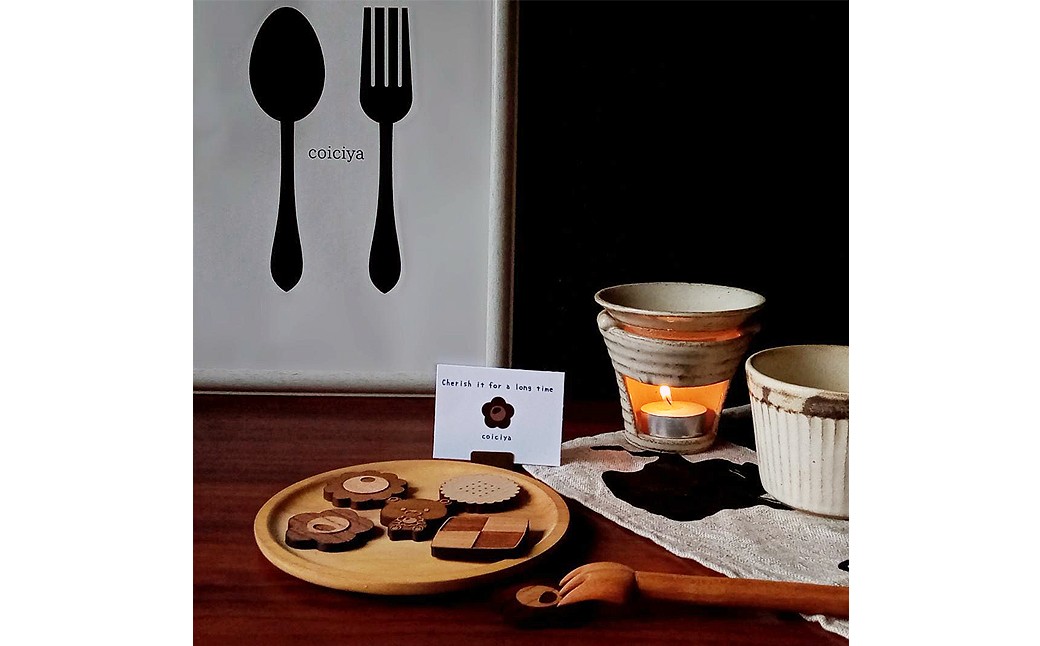 クッキーお箸置きセット（天然木・無塗装）