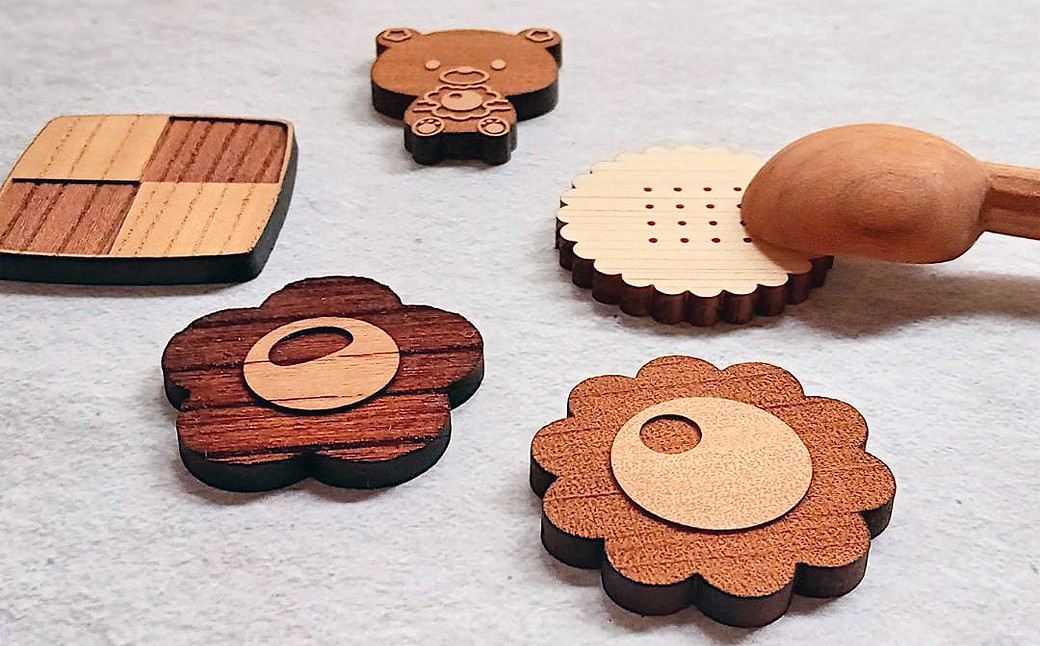 クッキーお箸置きセット（天然木・無塗装）