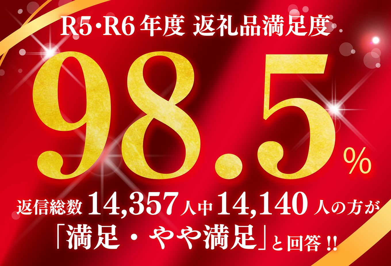 返礼品満足度98.5％！