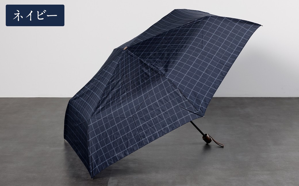 【カラーが選べる】紳士チェック柄大判 65㎝ラクミニ 折りたたみ傘 ブラック・ネイビー・グレー
