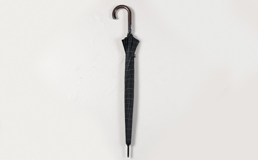 【カラーが選べる】紳士プリント 軽量16本骨 65㎝ジャンプ （チェック柄／ストライプ柄） ブラック・ネイビー・グレー