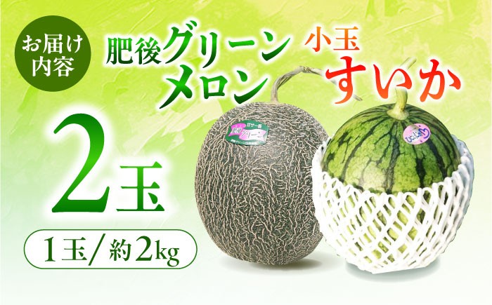 肥後グリーン メロン 小玉 すいか セット ブランド 高級 ジューシー 糖度 青肉 産地直送 季節物 新鮮 熊本 山鹿市