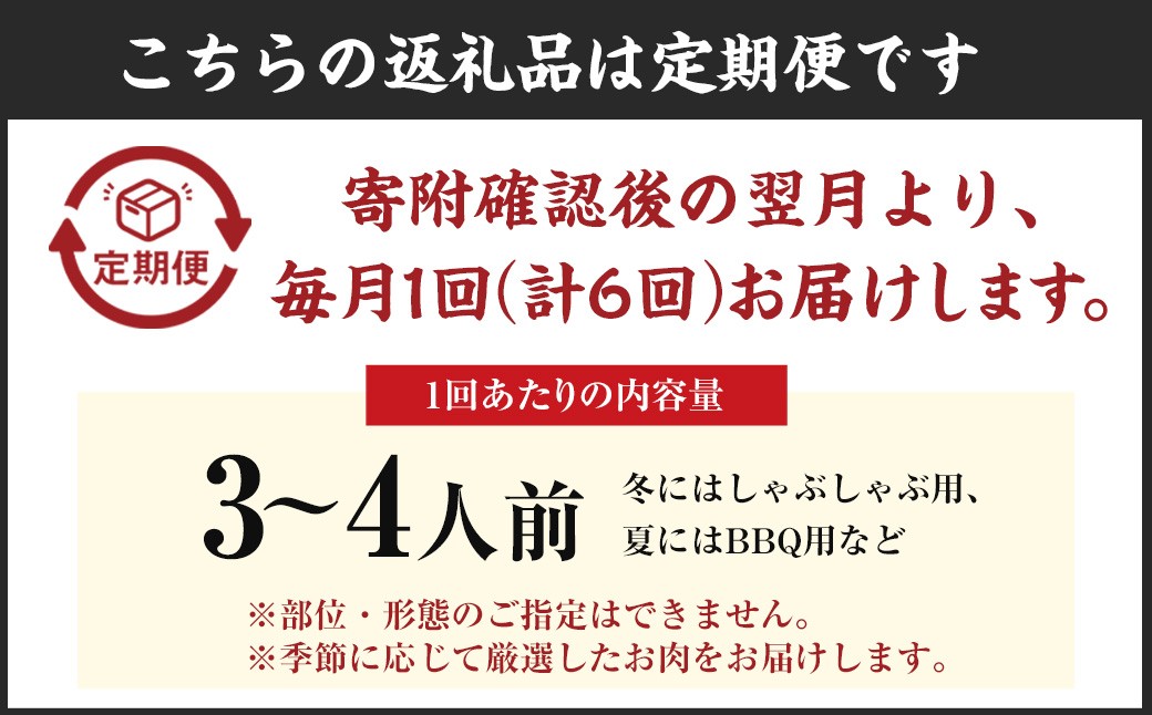 【6ヵ月定期便】博多和牛 匠が厳選したお肉を月に1回 6ヵ月お届け