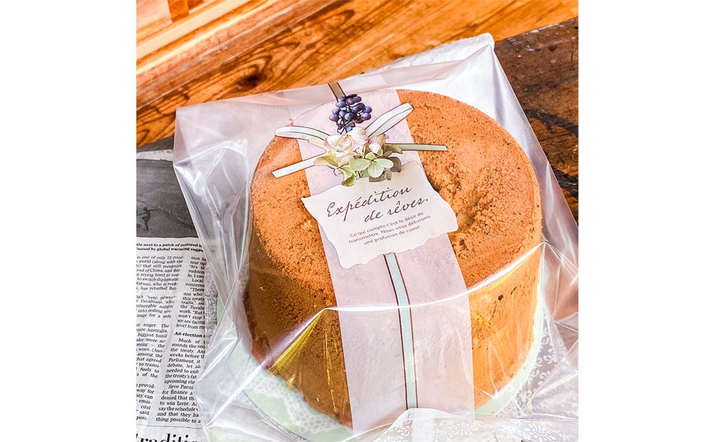 foafoaの 米粉 シフォンケーキ ミニホール 直径約13cm 1個（ 紅茶味 ）