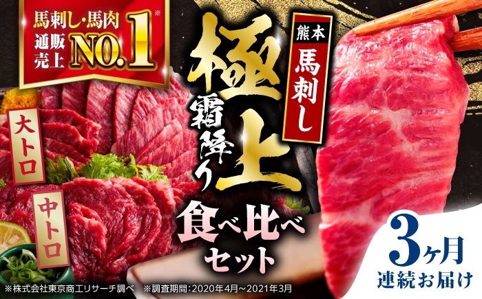 国産 サシが決め手馬刺しセット 約500g 霜降り馬刺し 食べ比べ